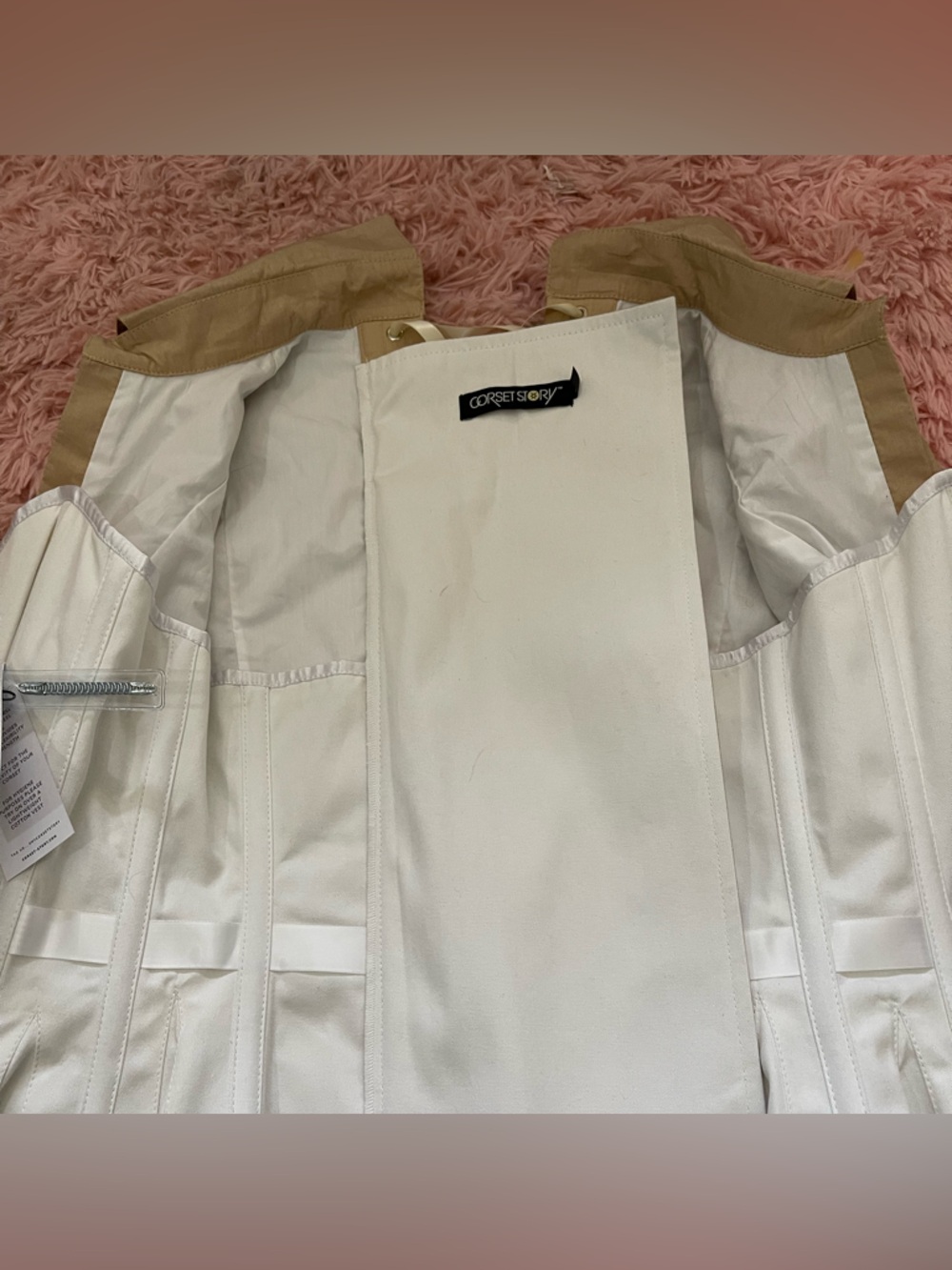 Corset Story corset shirt with sleeves and metal boning size 28", tan - Picture 5 of 8
